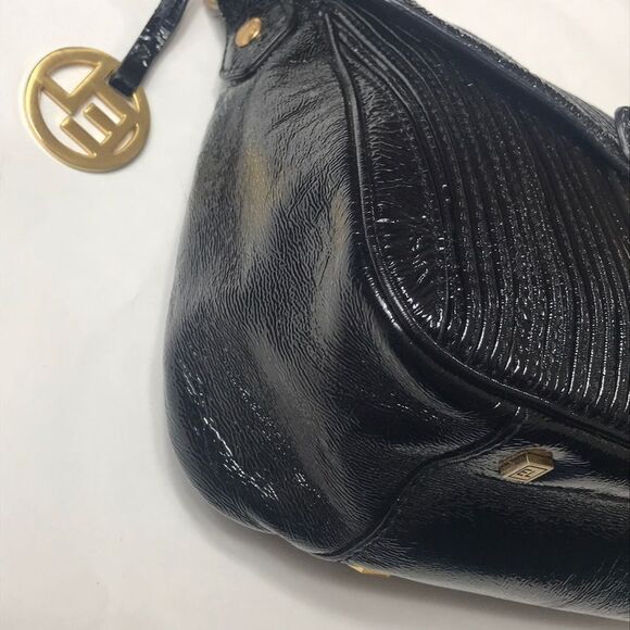VINTAGE ELLIOTT LUCCA SHELL LEATHER 🐚 💯 SHOULDER BLACK WOMAN BAG - Picture 14 of 16